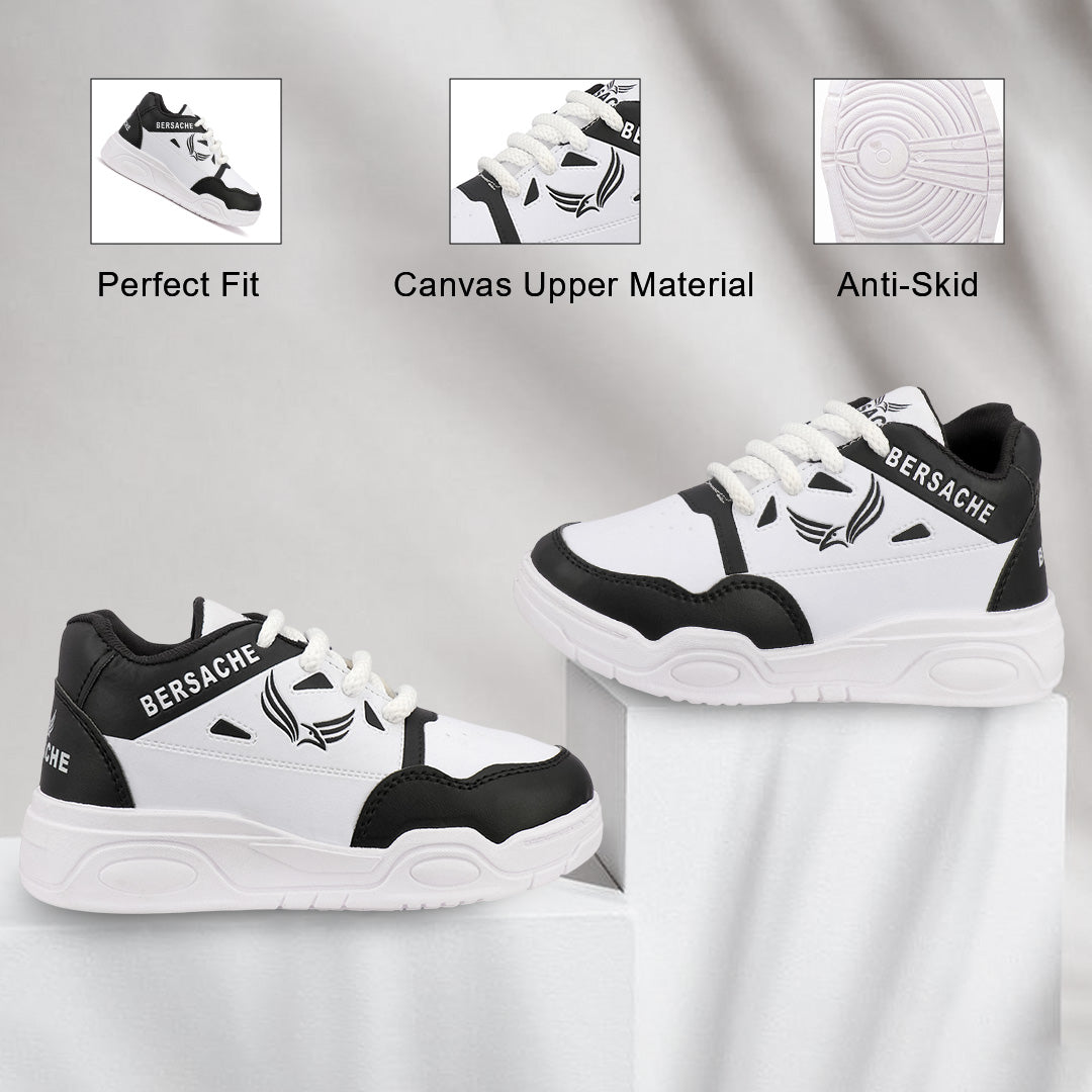 Bersache Casual Sneaker shoe for Kids|Soft Cushioned Insole,Slip-Resistance Casuals For Kids - Black-6278.