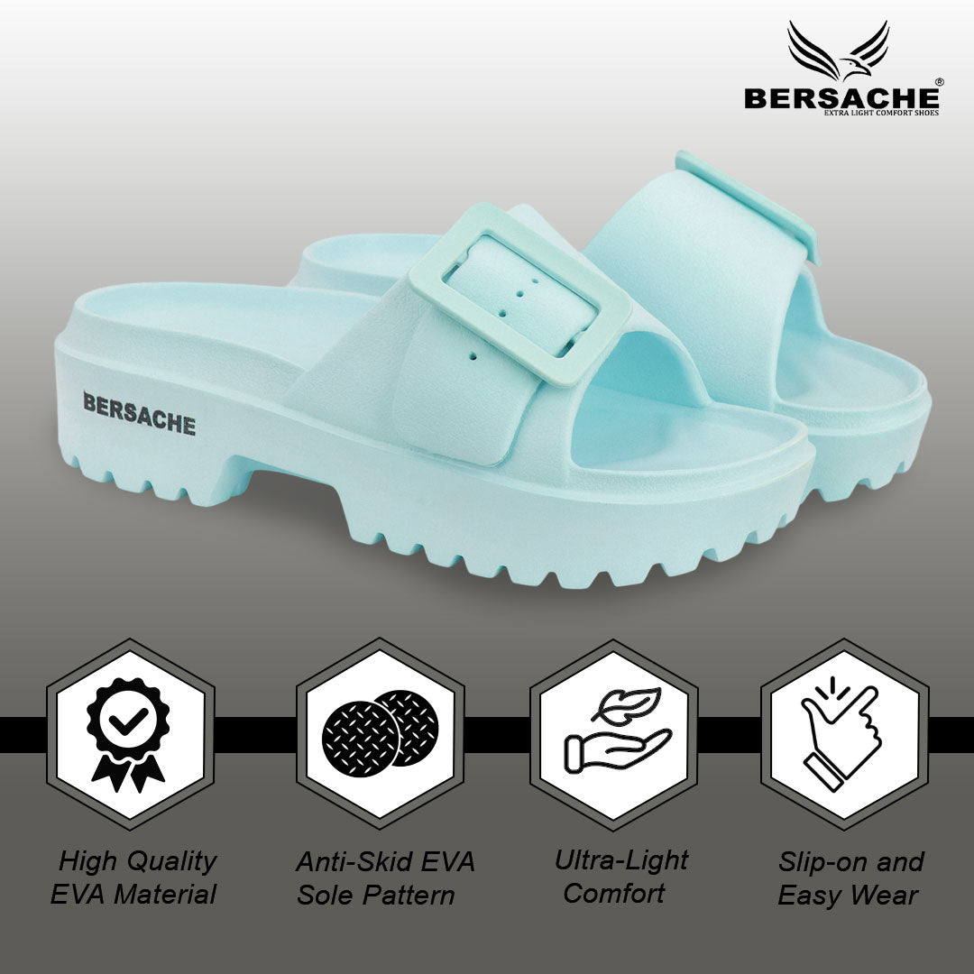 Bersache Extra Soft Classic Casual with Regular wear with Ultra Soft & Flexibility Technology Slipper for Women's-(6306-Blue)