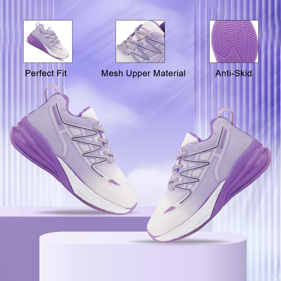 Bersache Casual Sneaker shoe for Kids|Soft Cushioned Insole,Slip-Resistance Casuals For Kids - Purple - 8087.