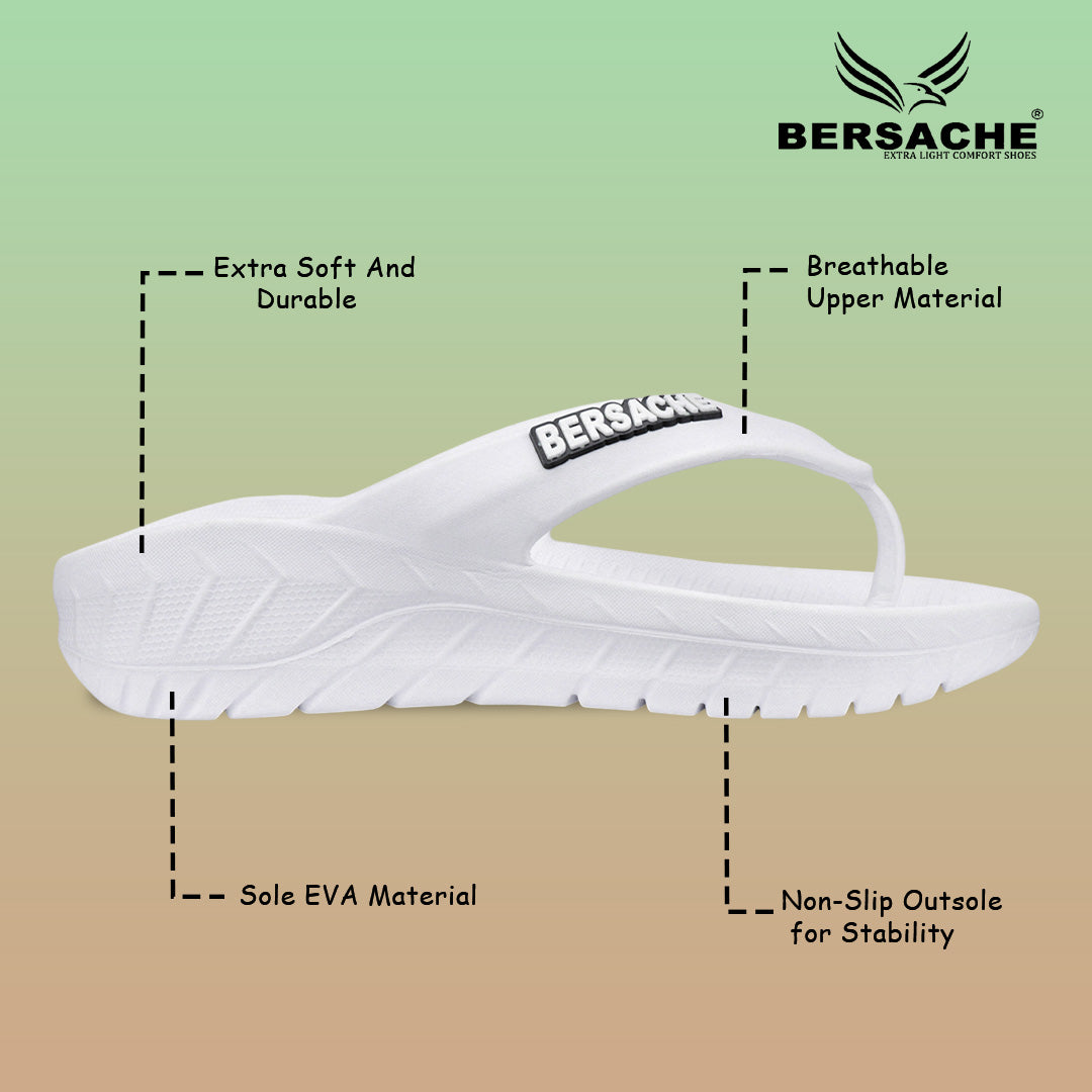Bersache Extra Soft Classic Casual with Regular wear with Ultra Soft & Flexibility Technology Sandal For men's & boy's-(6257-White)