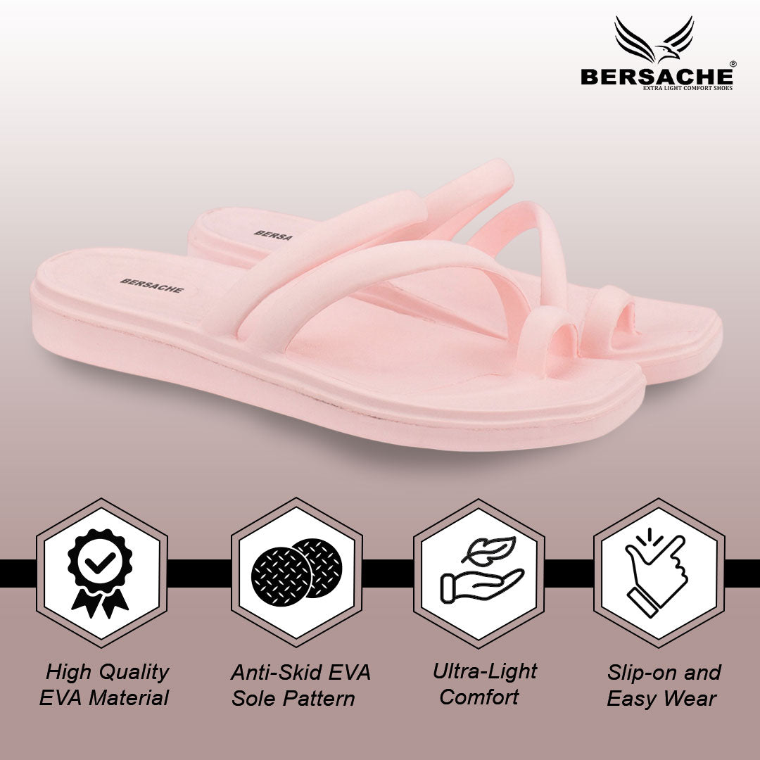 Bersache Extra Soft Classic Casual with Regular wear with Ultra Soft & Flexibility Technology Flip-Flop for Women's-(6305-Pink).