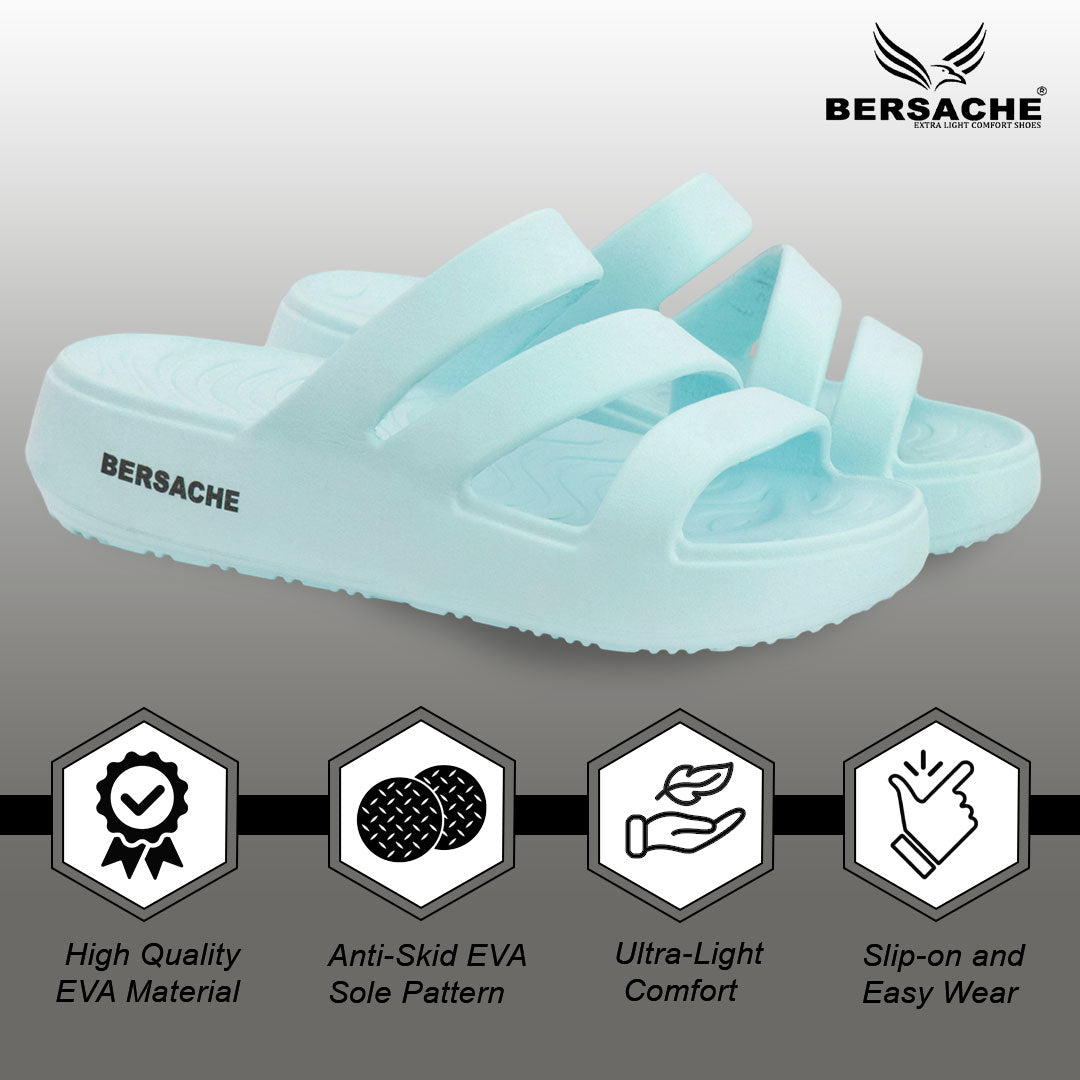Bersache Extra Soft Classic Casual with Regular wear with Ultra Soft & Flexibility Technology Slipper for Women's-(6309-Blue)
