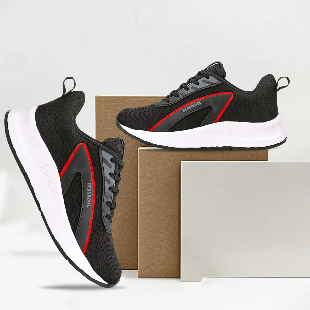 Bersache Premium Sports,Gym, Trending Stylish Running Shoes For Men (8091-Black)
