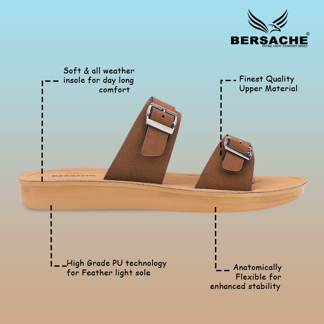 Bersache Extra Soft Classic Casual with Regular wear with Ultra Soft & Flexibility Technology Flip-Flop for Women's & Girl's (6261-Dark-Brown)