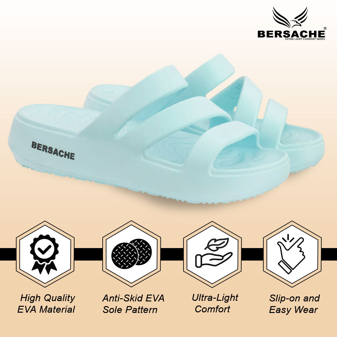 Bersache Extra Soft Classic Casual with Regular wear with Ultra Soft & Flexibility Technology Sandal for Women's-(6309-Blue)