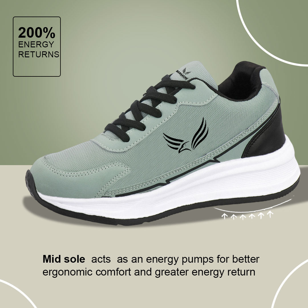 Bersache Casual Sneaker shoe for Men| Soft Cushioned Insole , Slip-Resistance Casuals For Men (Light-green-8139)