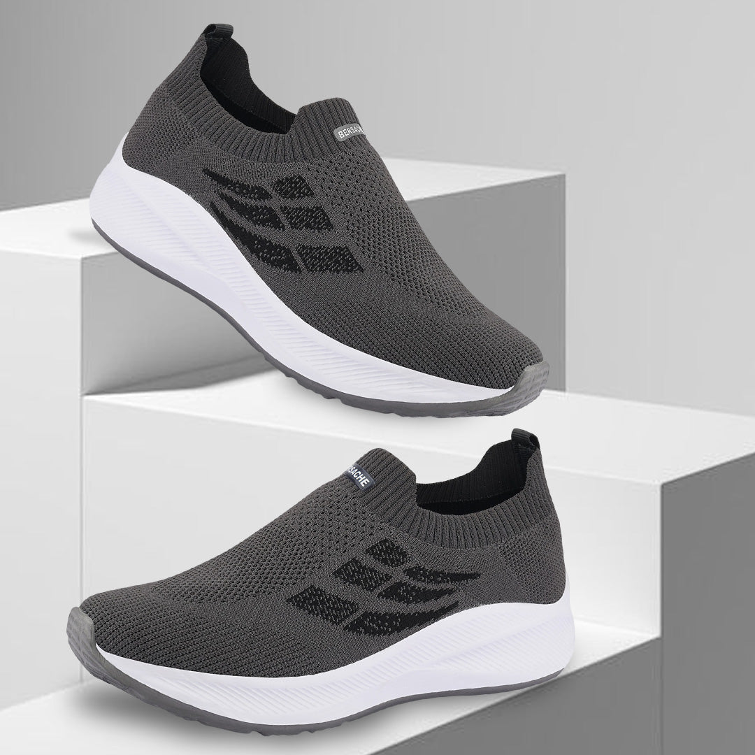 Bersache Premium Sports,Gym, Trending Stylish Running Shoes For Men (8110-Grey)