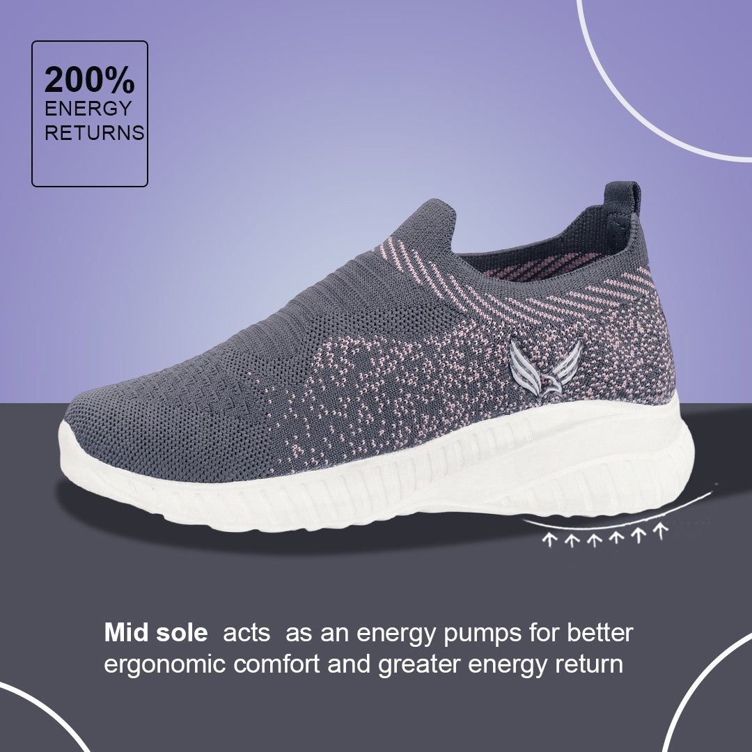 Bersache Casual Sneaker shoe for Women| Soft Cushioned Insole , Slip-Resistance Casuals For Women's-(8172-Grey)