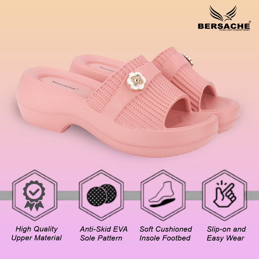 Bersache Extra Soft Classic Casual CHAPPAL with Regular wear with Ultra Soft & Flexibility Technology Slippers for Women's-(6292-Pink)