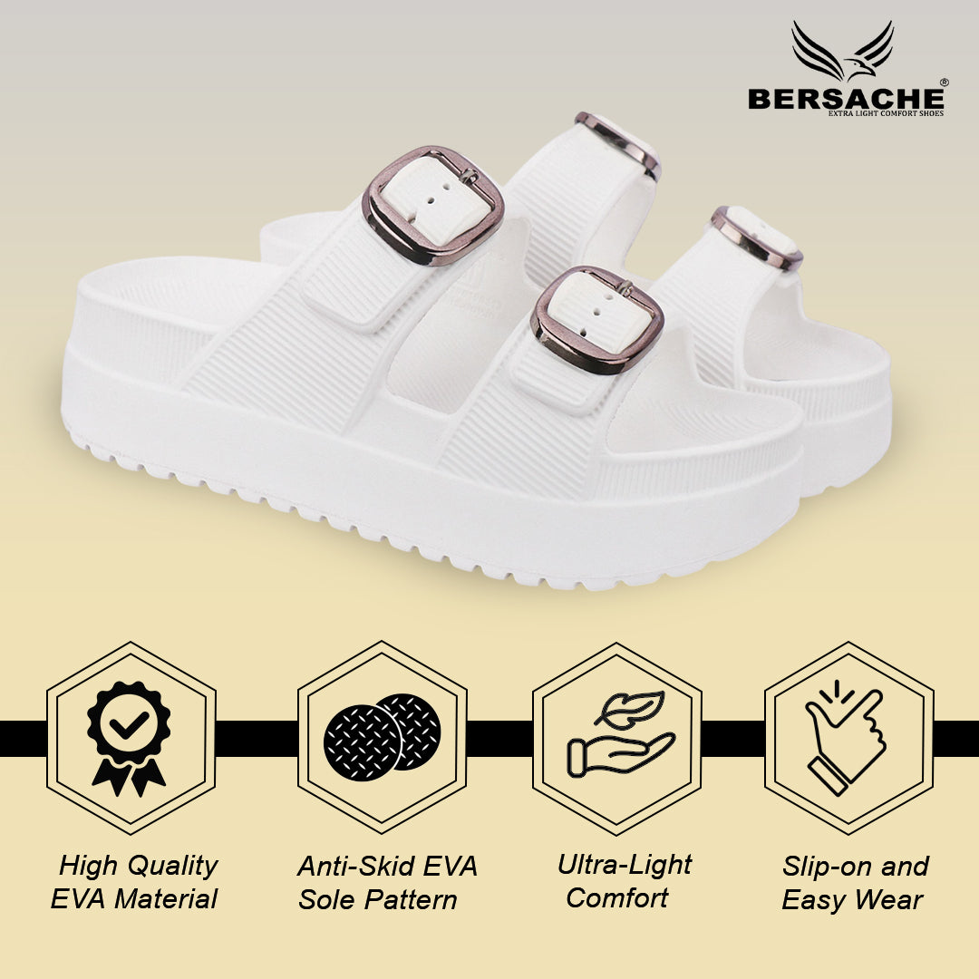 Bersache Extra Soft Classic Casual with Regular wear with Ultra Soft & Flexibility Technology Sandals for Women's-(6294-White).