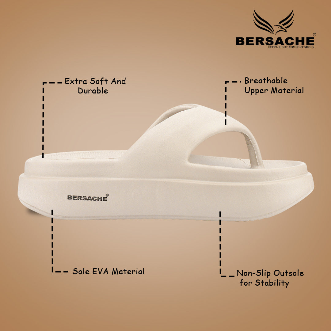 Bersache Extra Soft Classic Casual with Regular wear with Ultra Soft & Flexibility Technology Slipper For Women's & Girl's-(Begie-6265)