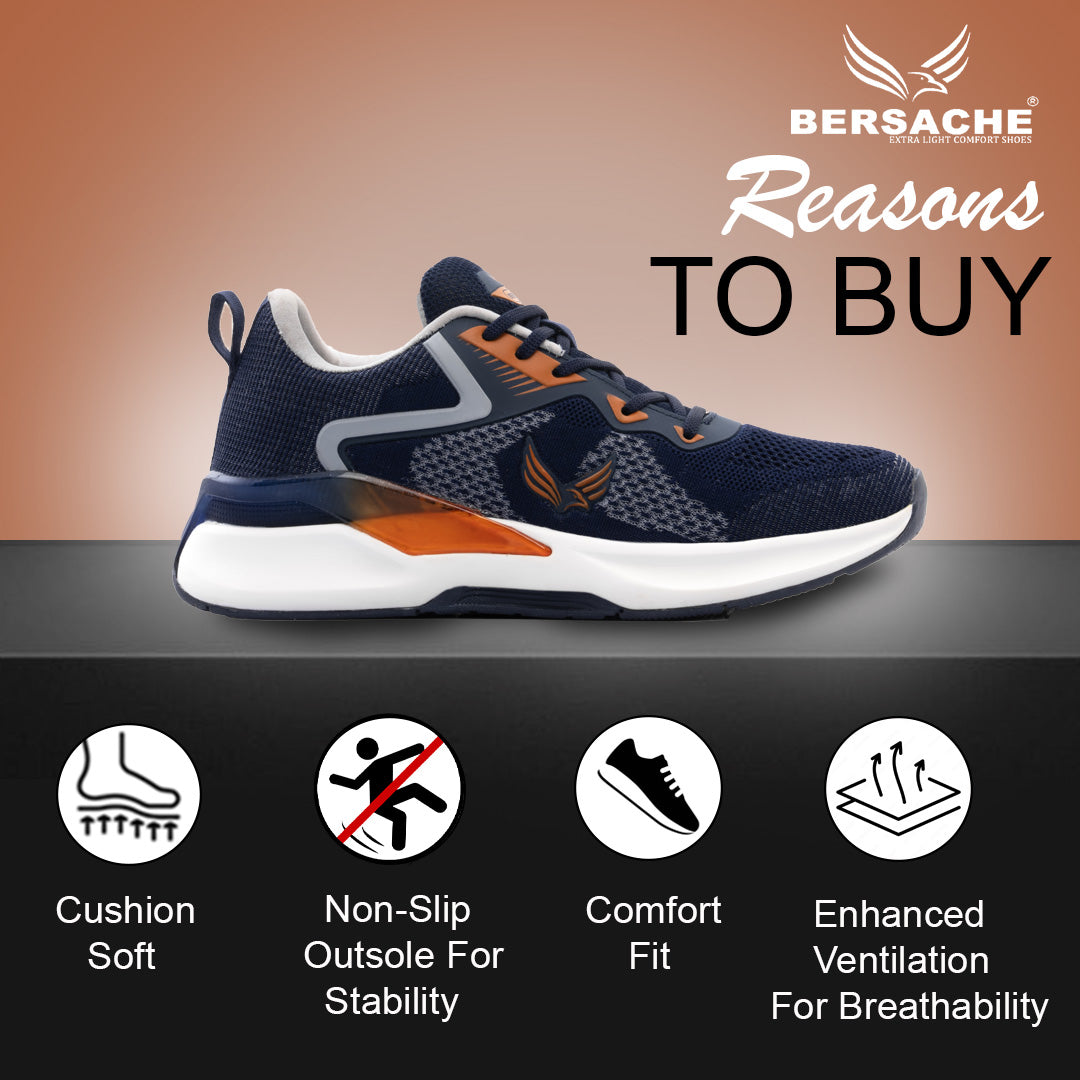 Bersache Premium Sports ,Gym, Trending Stylish Running Shoes For Men (9202-Blue).