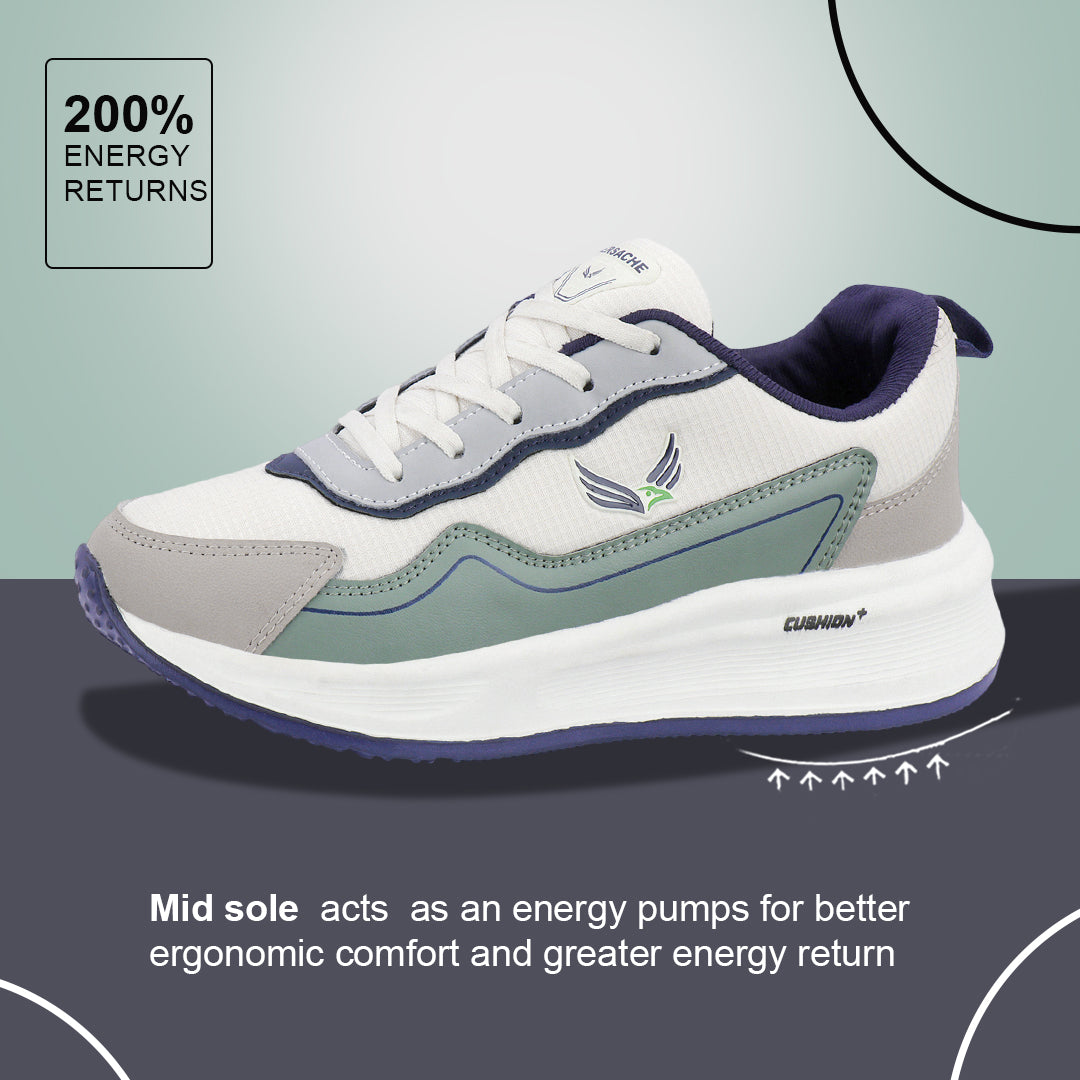 Bersache Casual Sneaker shoe for Men| Soft Cushioned Insole , Slip-Resistance Casuals For Men (Green-8146)