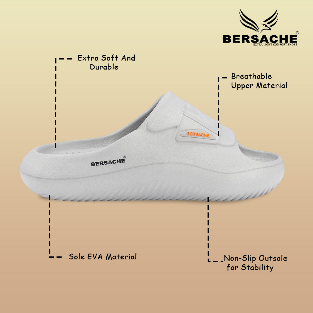 Bersache Extra Soft Classic Casual with Regular wear with Ultra Soft & Flexibility Technology Sandals for Men's-(6280-Grey)