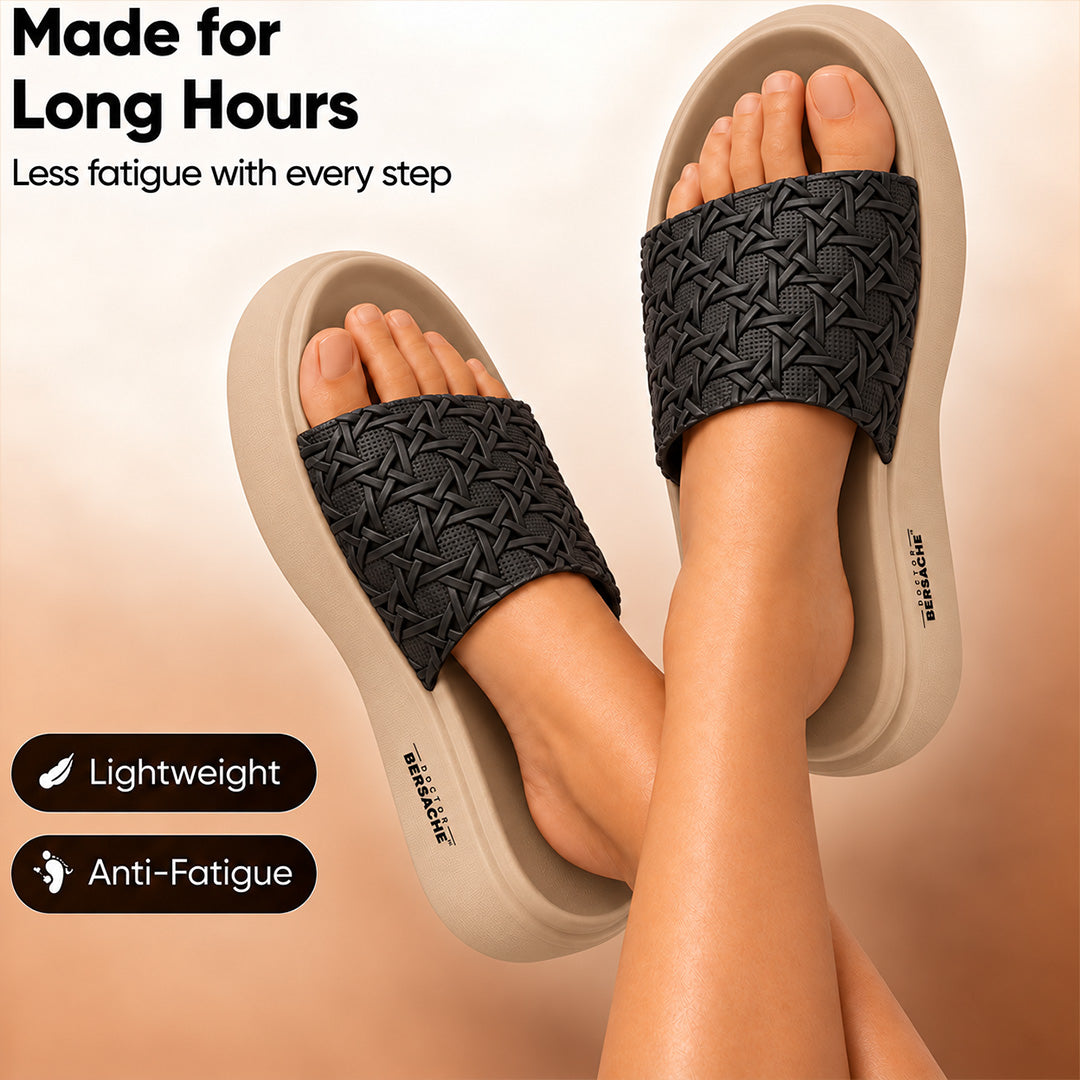 Doctor Bersache Newly Launched Orthopedic Comfort Slippers for Women | Diabetic Friendly | Extra Cushioning | Arch Support | Pain Relief Beige-DB -140