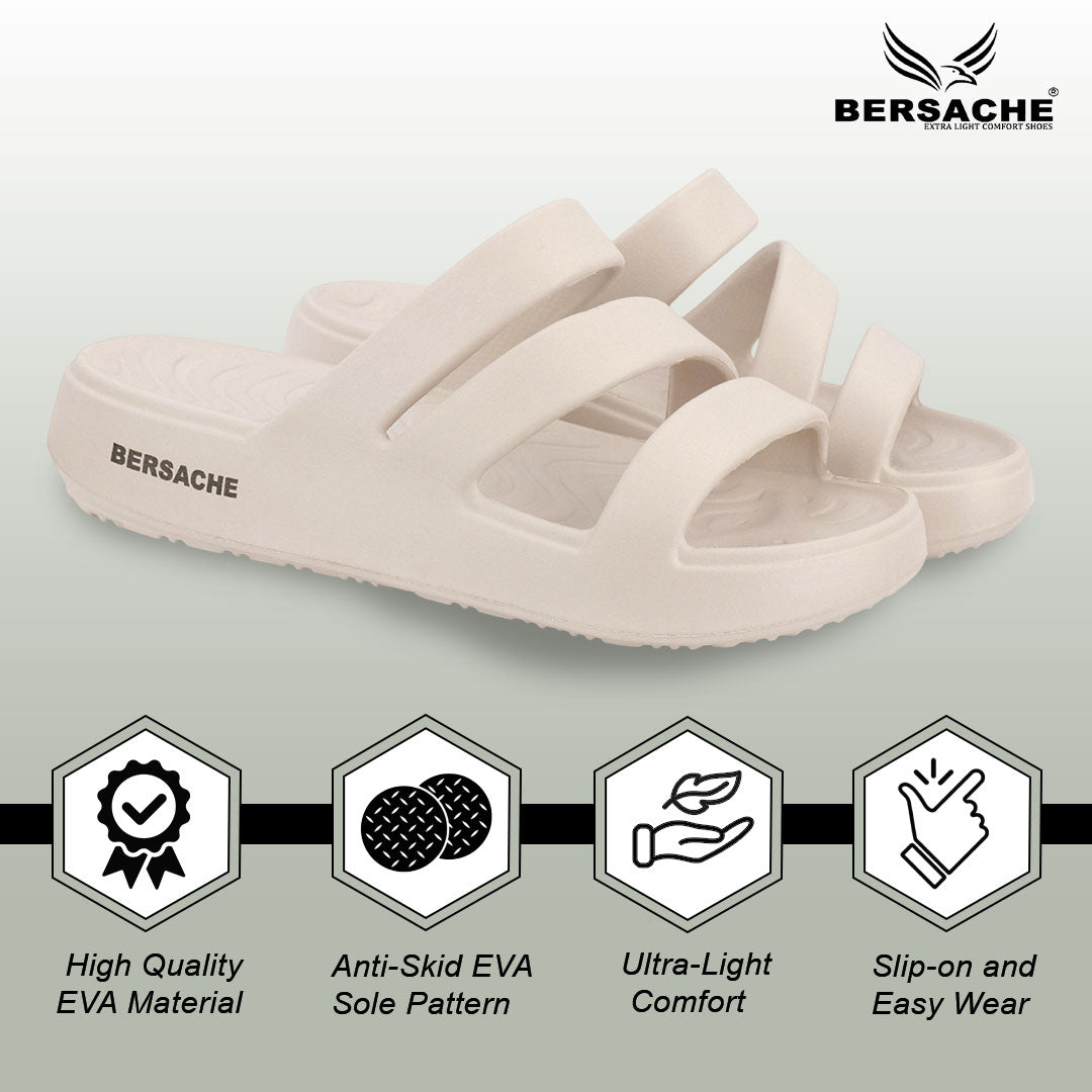 Bersache Extra Soft Classic Casual with Regular wear with Ultra Soft & Flexibility Technology Slipper for Women's-(6311-Beige)
