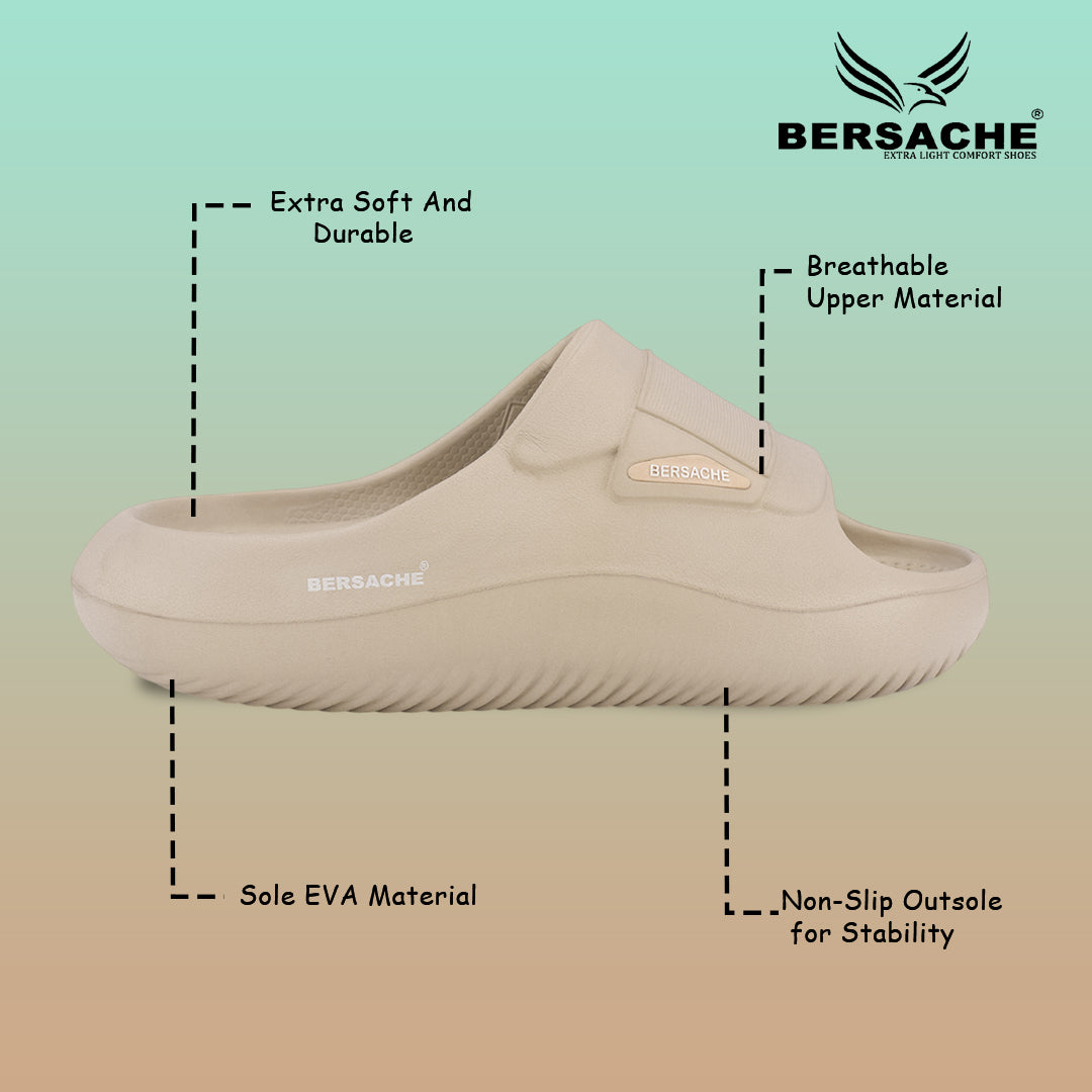 Bersache Extra Soft Classic Casual with Regular wear with Ultra Soft & Flexibility Technology Flip-Flop for Men's-(6282-Beige)
