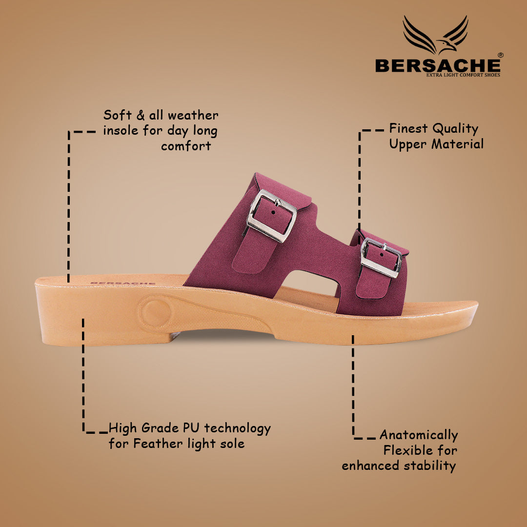 Bersache Extra Soft Classic Casual with Regular wear with Ultra Soft & Flexibility Technology Slipper For Women's & Girl's-Brown-6233