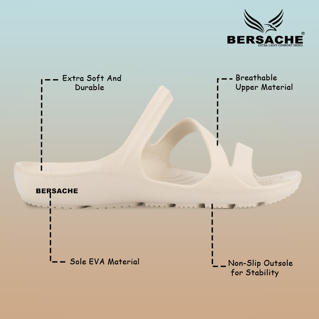 Bersache Extra Soft Classic Casual with Regular wear with Ultra Soft & Flexibility Technology Flip-Flop for Women's & Girl's (6251-Beige)