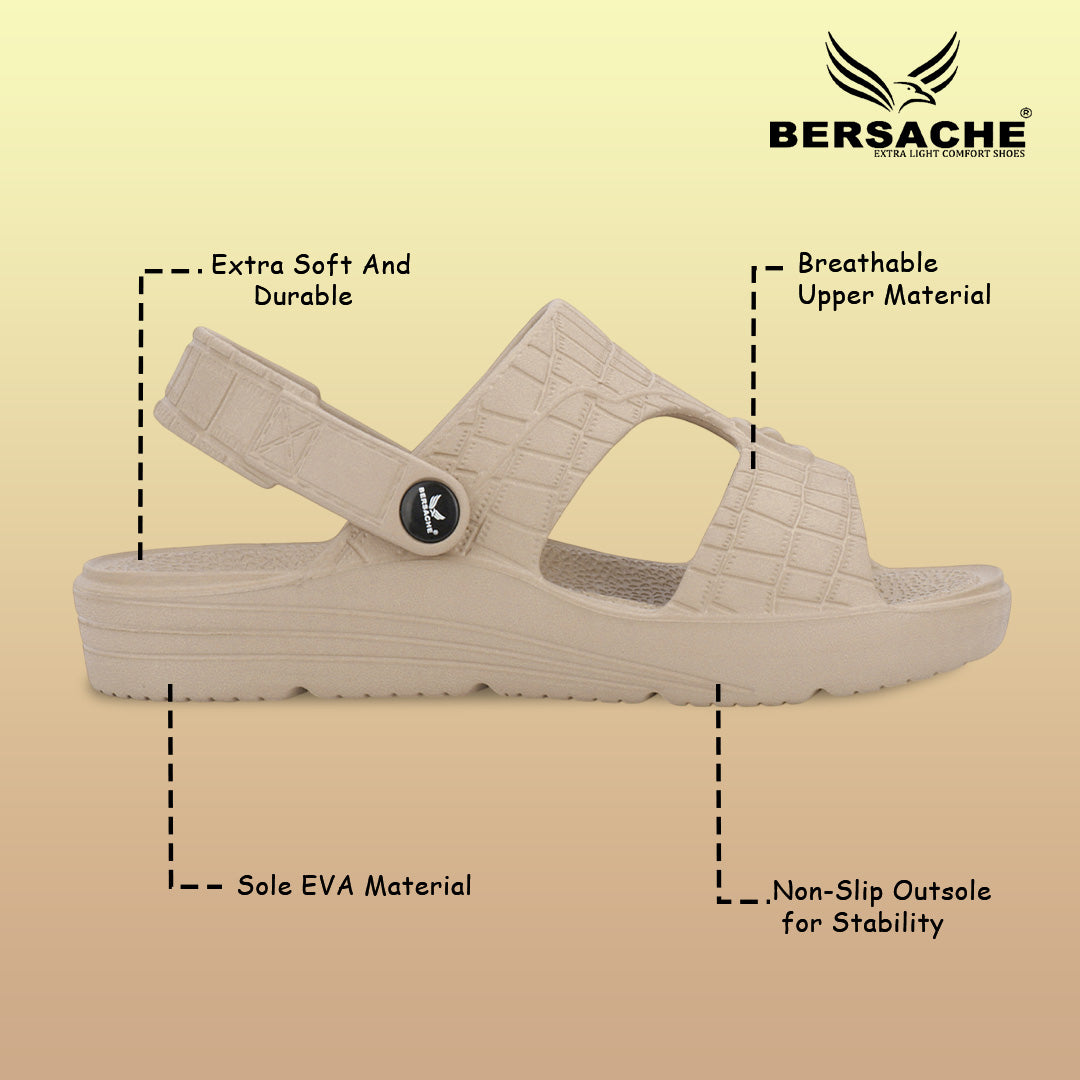 Bersache Extra Soft Classic Casual with Regular wear with Ultra Soft & Flexibility Technology Sandal For Men's & Boy's (Beige-6272).