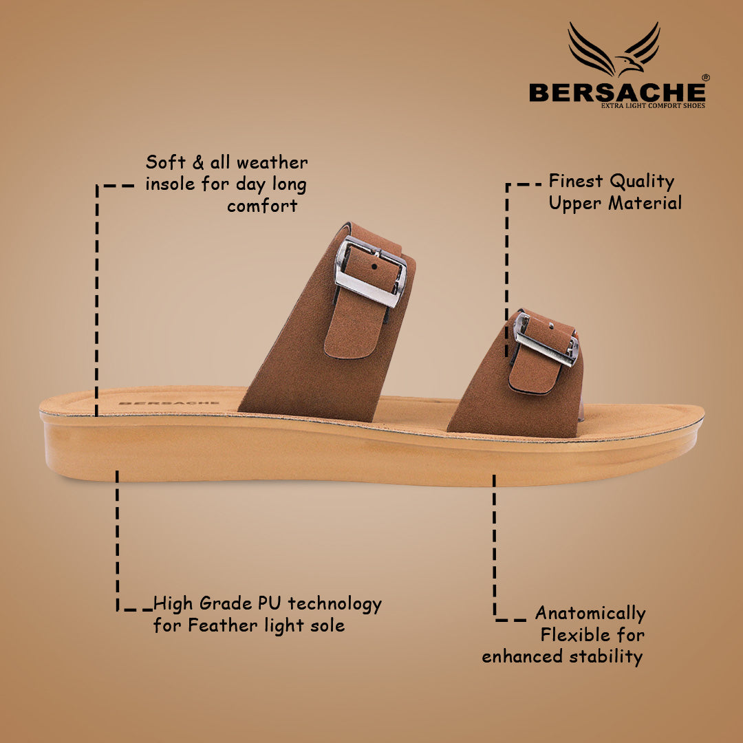 Bersache Extra Soft Classic Casual with Regular wear with Ultra Soft & Flexibility Technology Slipper For Women's & Girl's-(Dark-Brown-6261)