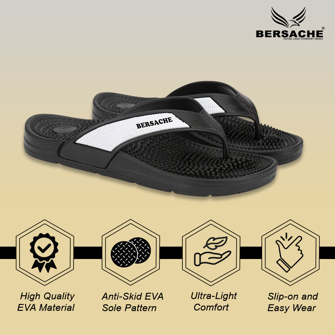 Bersache Extra Soft Classic Casual CHAPPAL with Regular wear with Ultra Soft & Flexibility Technology Slippers for Men's-(6335-Black).