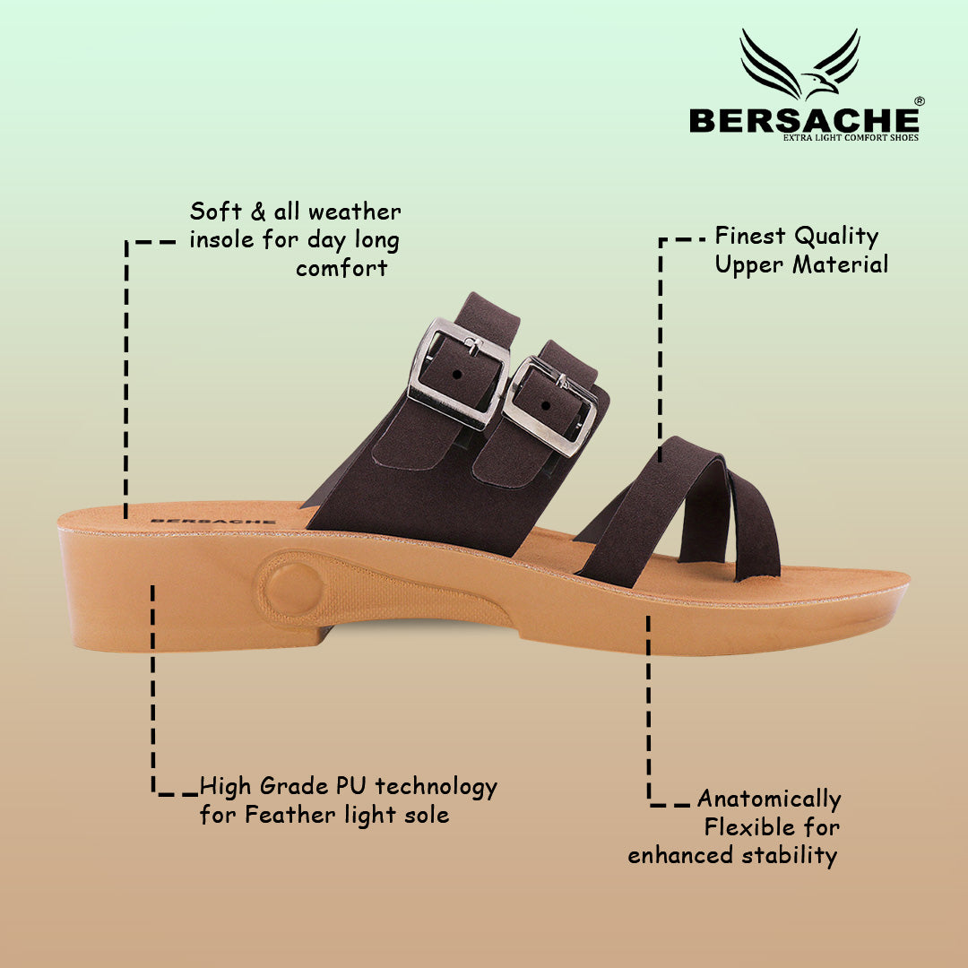 Bersache Extra Soft Classic Casual with Regular wear with Ultra Soft & Flexibility Technology Sandal's For Women's & Girl's-(6239-Black)