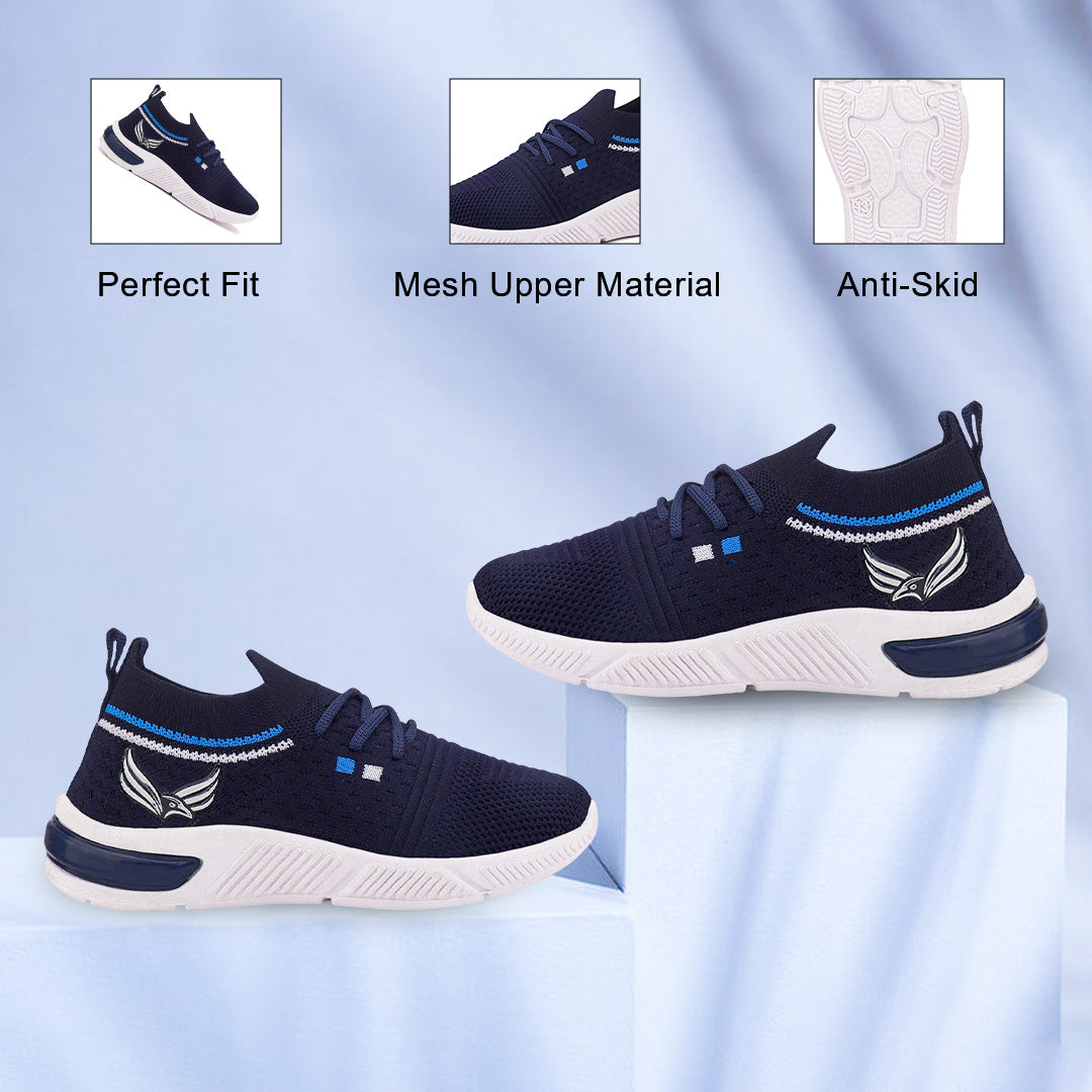 Bersache Casual Sneaker shoe for Kids|Soft Cushioned Insole,Slip-Resistance Casuals For Kids - Blue -8084.