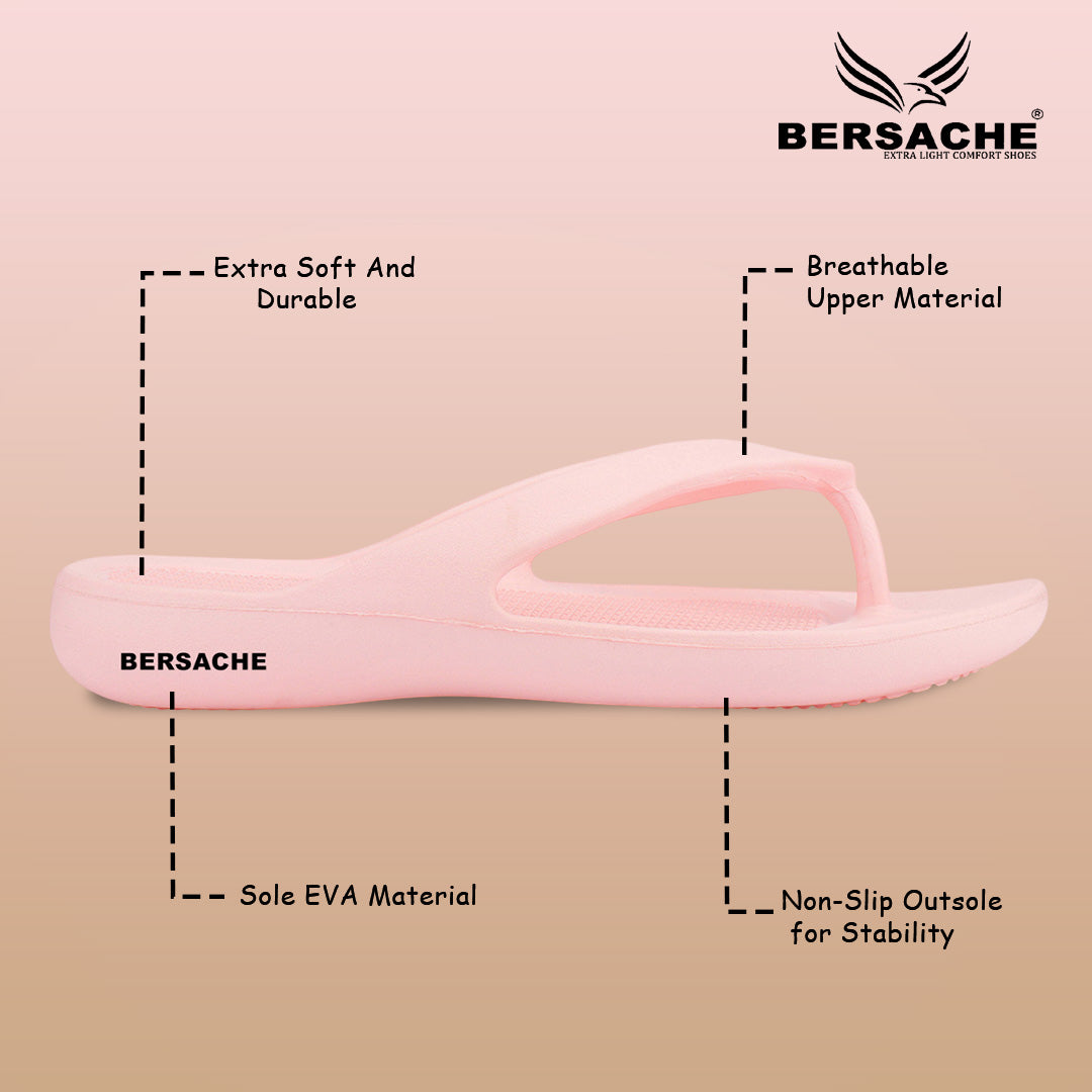 Bersache Extra Soft Classic Casual with Regular wear with Ultra Soft & Flexibility Technology Slipper For Women's & Girl's-(6253-Pink)