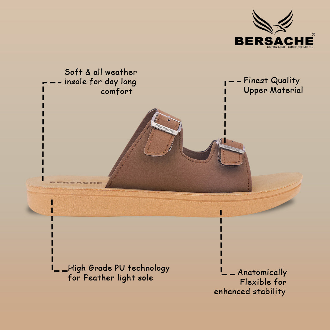 Bersache Extra Soft Classic Casual with Regular wear with Ultra Soft & Flexibility Technology Flip Flop For women's/Girl's-(Brown-6225)
