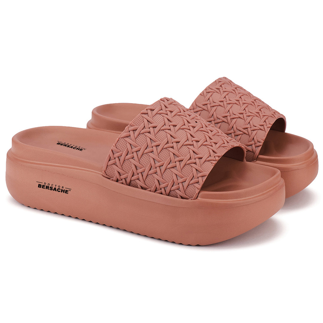 Doctor Bersache Newly Launched Orthopedic Comfort Slippers for Women | Diabetic Friendly | Extra Cushioning | Arch Support | Pain Relief Peach-DB -139