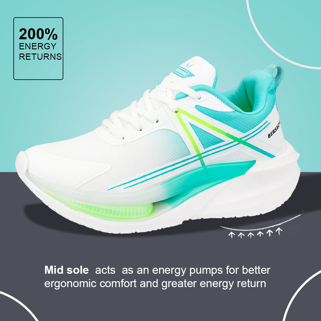 Bersache Casual Sneaker shoe for Men| Soft Cushioned Insole , Slip-Resistance Casuals For Men (Mint & White-9225)