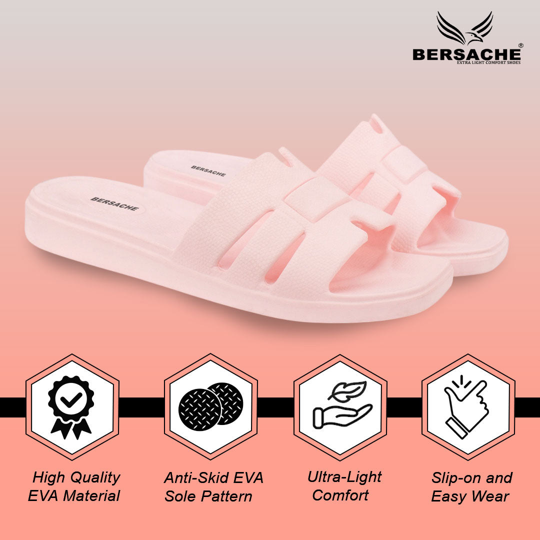 Bersache Extra Soft Classic Casual with Regular wear with Ultra Soft & Flexibility Technology Flip-Flop for Women's-(6302-Pink)