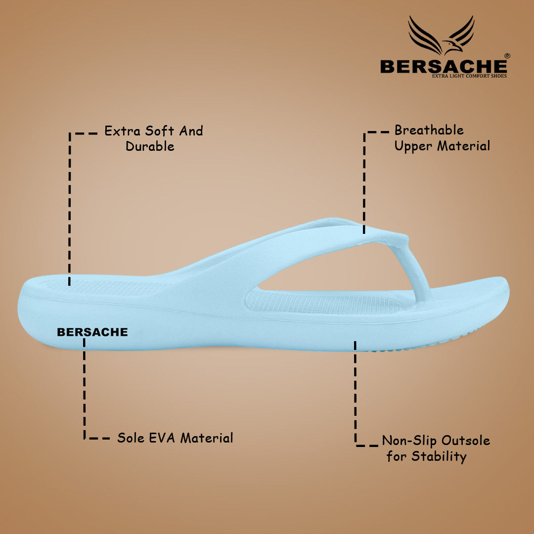 Bersache Extra Soft Classic Casual with Regular wear with Ultra Soft & Flexibility Technology Slipper For Women's & Girl's-(6252-Sky-Blue)