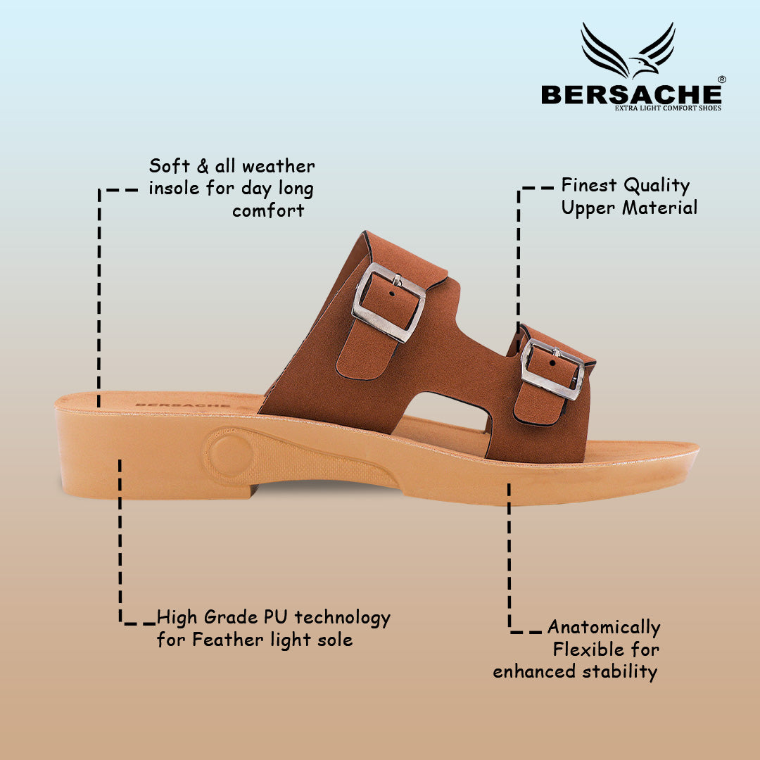 Bersache Extra Soft Classic Casual with Regular wear with Ultra Soft & Flexibility Technology Flip Flop For women's/Girl's-(Brown-6234)