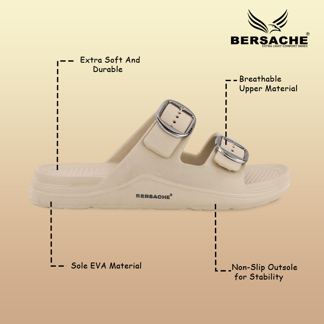 Bersache Extra Soft Classic Casual with Regular wear with Ultra Soft & Flexibility Technology Sandals for Men's-(6283-Beige)