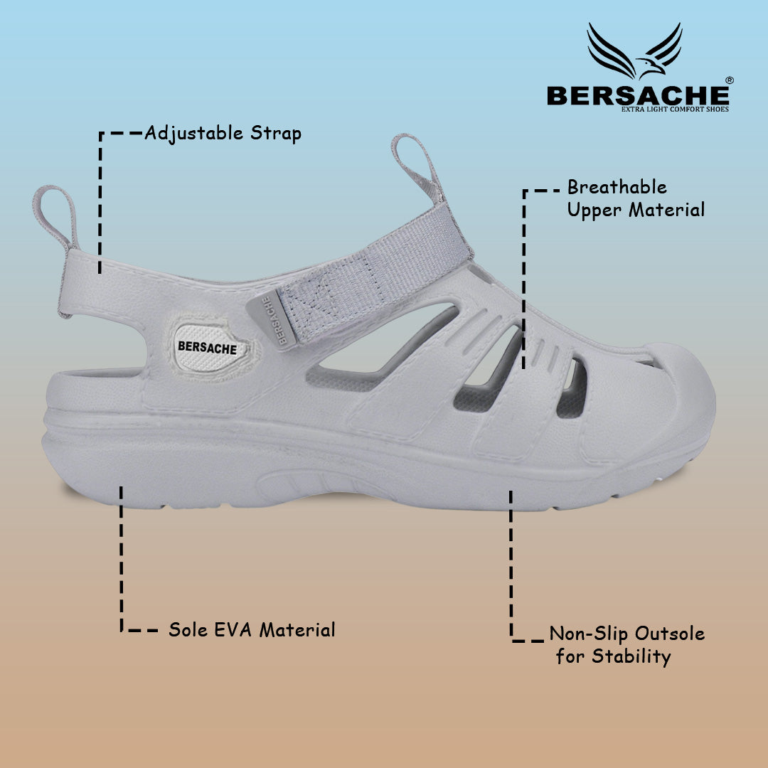 Bersache Extra Soft Classic Casual with Regular wear with Ultra Soft & Flexibility Technology clog For Men's & Boy's-Grey-6264