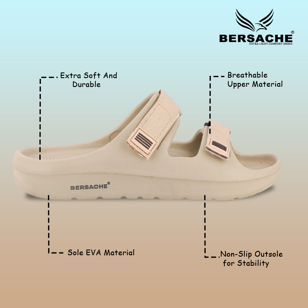Bersache Extra Soft Classic Casual with Regular wear with Ultra Soft & Flexibility Technology Slipper For Men's & Boy's-(Beige-6287)
