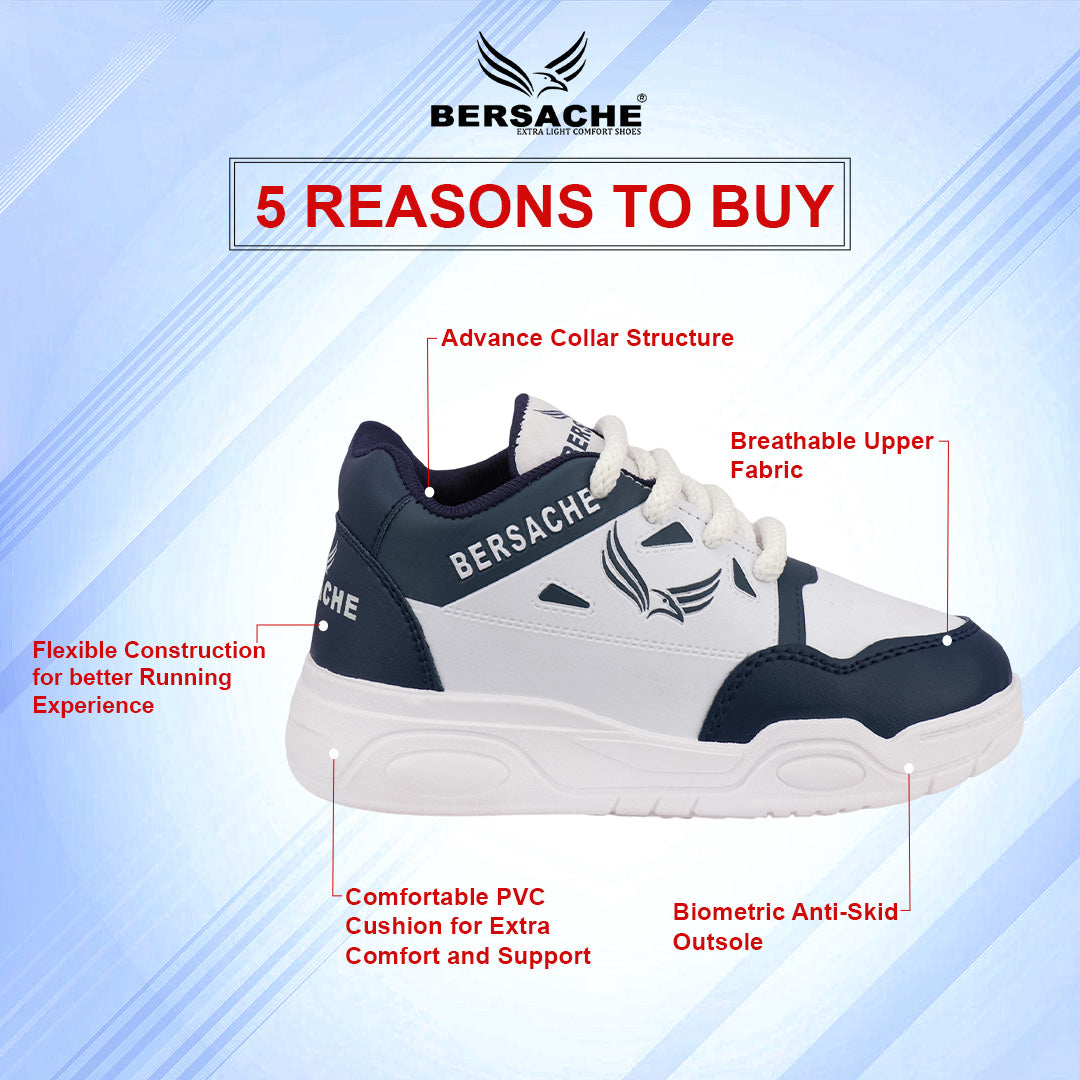 Bersache Premium Sports,walking,Gym,cricket,Trending Running Shoes For Kid's - Blue-6277.