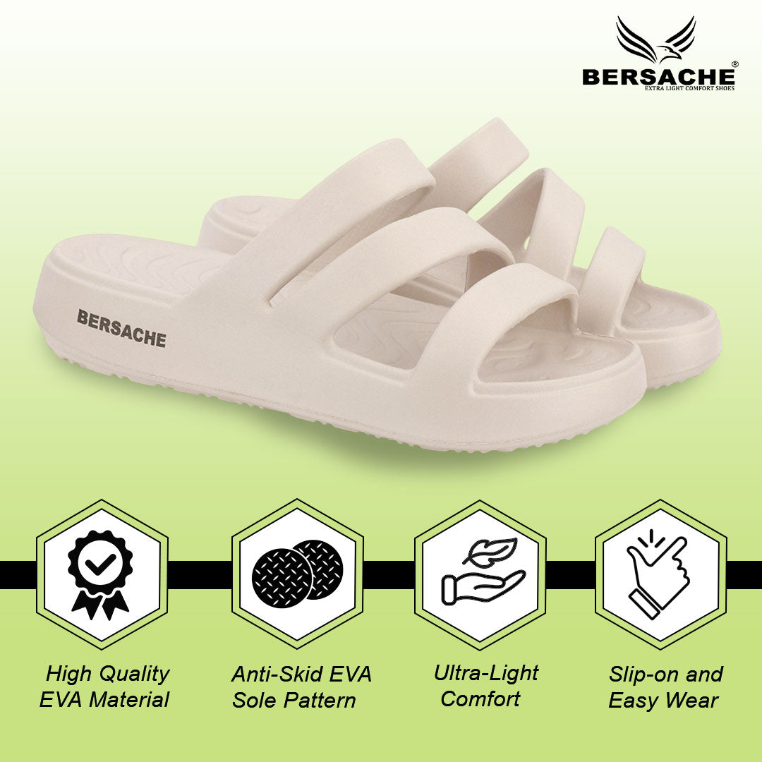 Bersache Extra Soft Classic Casual with Regular wear with Ultra Soft & Flexibility Technology Flip-Flop for Women's-(6311-Beige)
