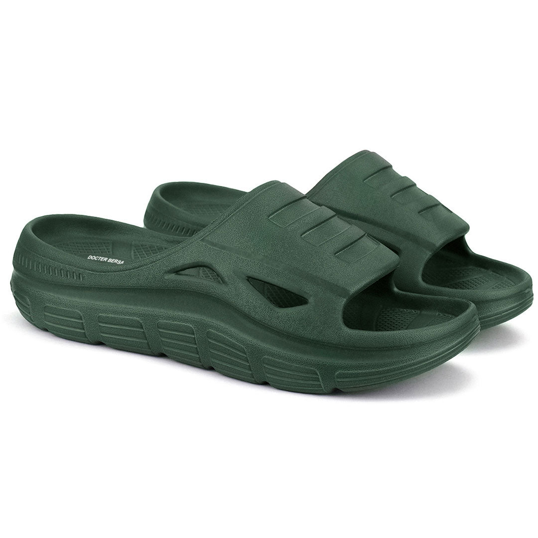 Doctor Bersache Newly Launched Orthopedic Comfort Sliders for Men | Diabetic Friendly | Extra Cushioning | Arch Support | Pain Relief | Green-DB-107