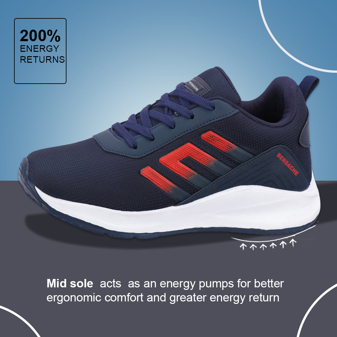 Bersache Casual Sneaker shoe for Men| Soft Cushioned Insole , Slip-Resistance Casuals For Men (Blue-8132)