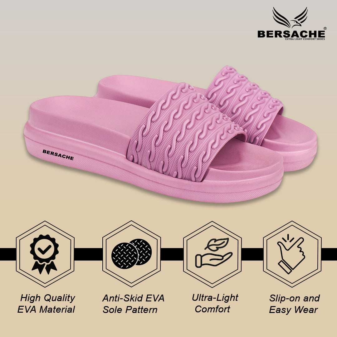 Bersache Extra Soft Classic Casual CHAPPAL with Regular wear with Ultra Soft & Flexibility Technology Slippers for Women's-(6337-Pink).