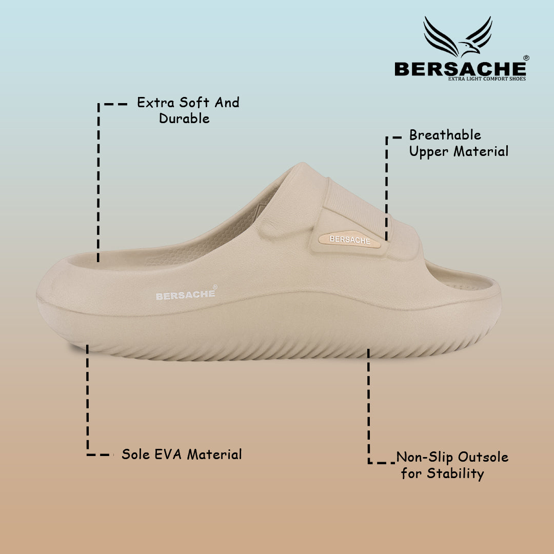 Bersache Extra Soft Classic Casual CHAPPAL with Regular wear with Ultra Soft & Flexibility Technology Slippers for Men's-(6282-Beige)