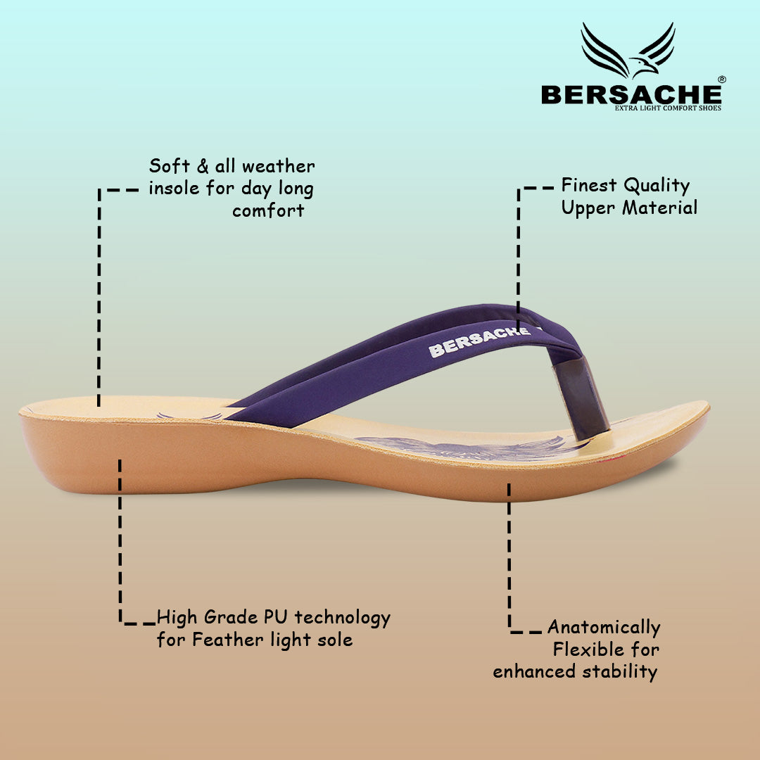 Bersache Extra Soft Classic Casual with Regular wear with Ultra Soft & Flexibility Technology Flip-Flop for Women's & Girl's (6247-Purple)