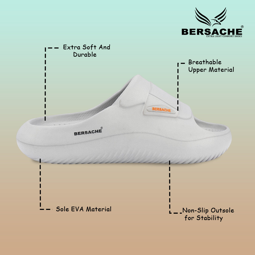 Bersache Extra Soft Classic Casual with Regular wear with Ultra Soft & Flexibility Technology Flip-Flop for Men's-(6280-Grey)