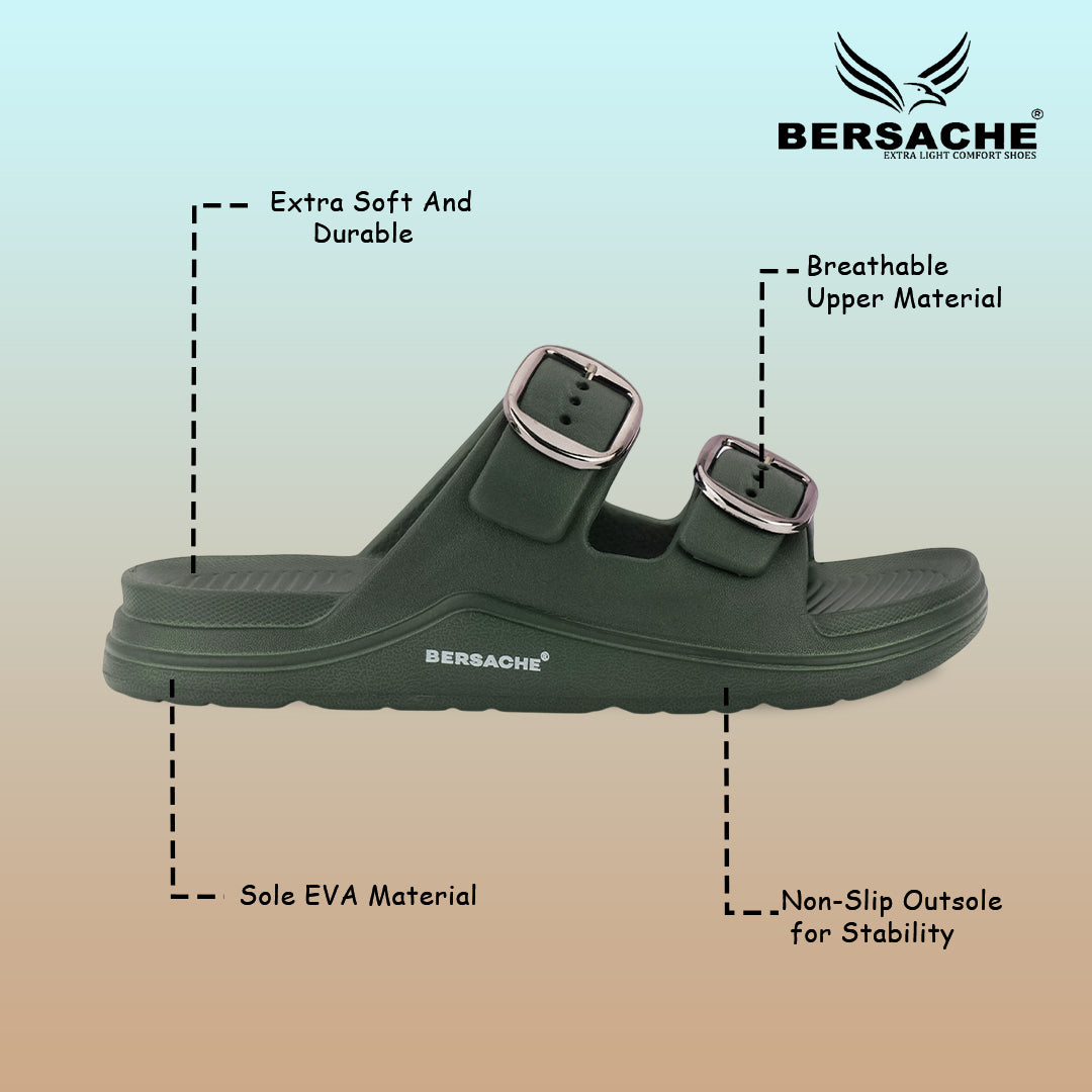 Bersache Extra Soft Classic Casual CHAPPAL with Regular wear with Ultra Soft & Flexibility Technology Slippers for Men's-(6284-Green)