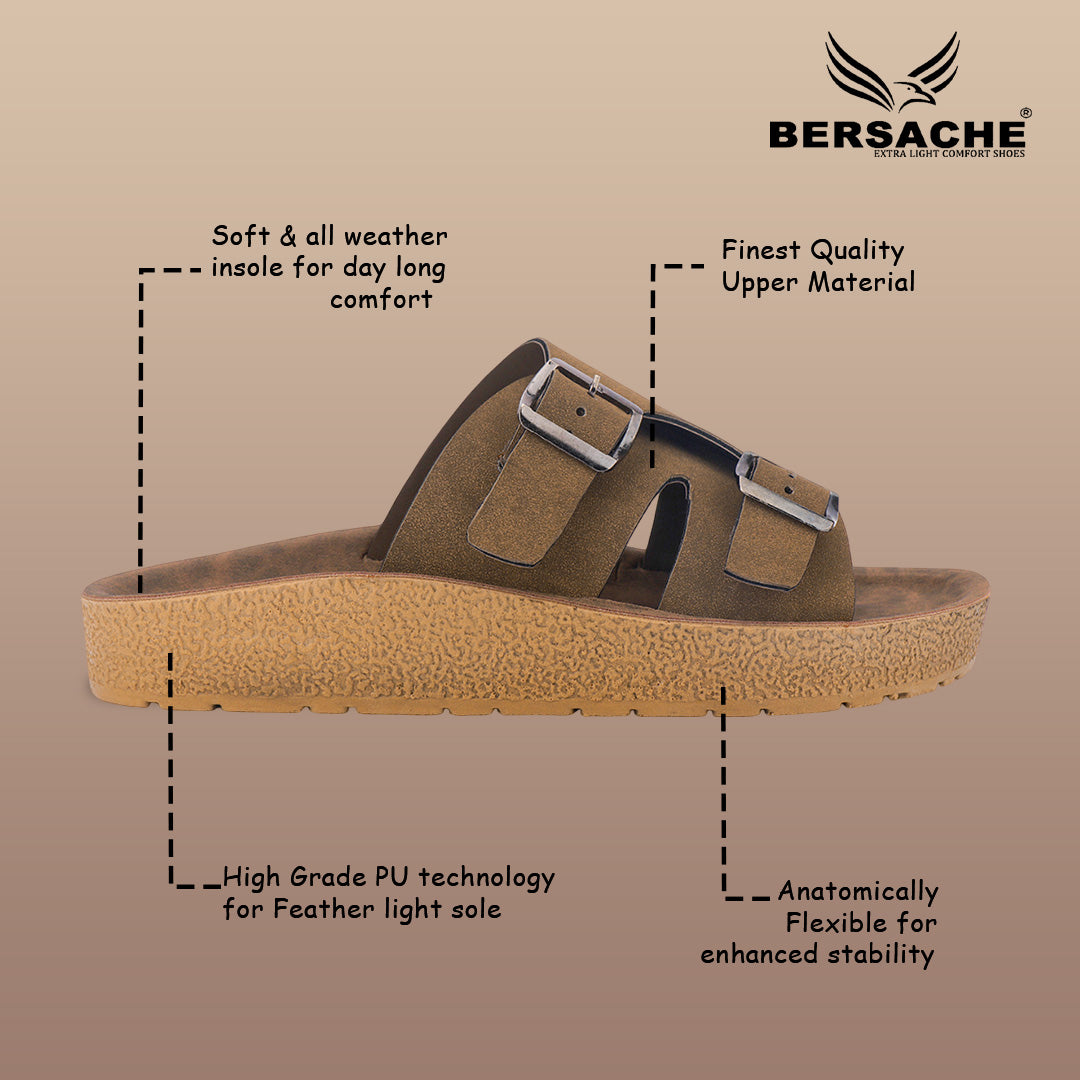 Bersache Extra Soft Classic Casual with Regular wear with Ultra Soft & Flexibility Technology Sandal For Men's & Boy's-Tan-6220