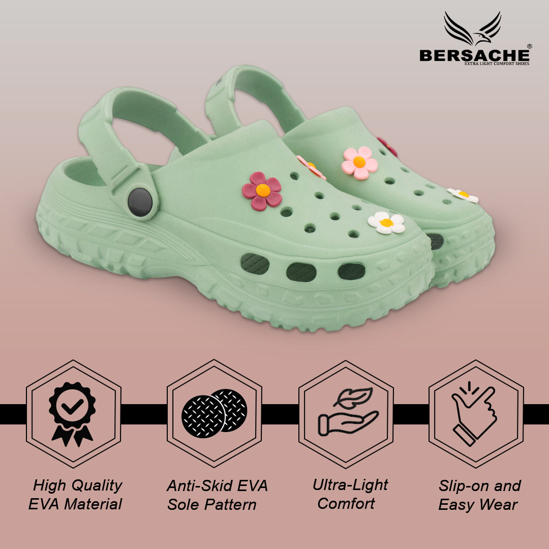 Bersache Extra Soft Classic Casual with Regular wear with Ultra Soft & Flexibility Technology sandals for Women's & Girl's (6299-Green)