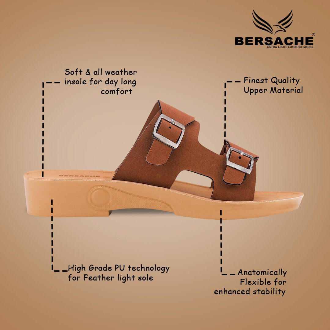 Bersache Extra Soft Classic Casual with Regular wear with Ultra Soft & Flexibility Technology Slipper For Women's & Girl's-6234-brown